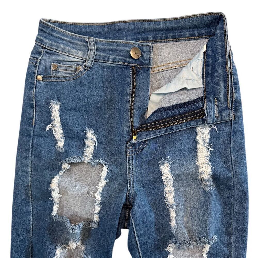 BOB Distressed Skinny Jeans Blue Denim Women's Size 7/8 - Picture 3 of 6